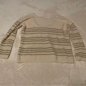Sezane cream and gold striped sweater sz XS